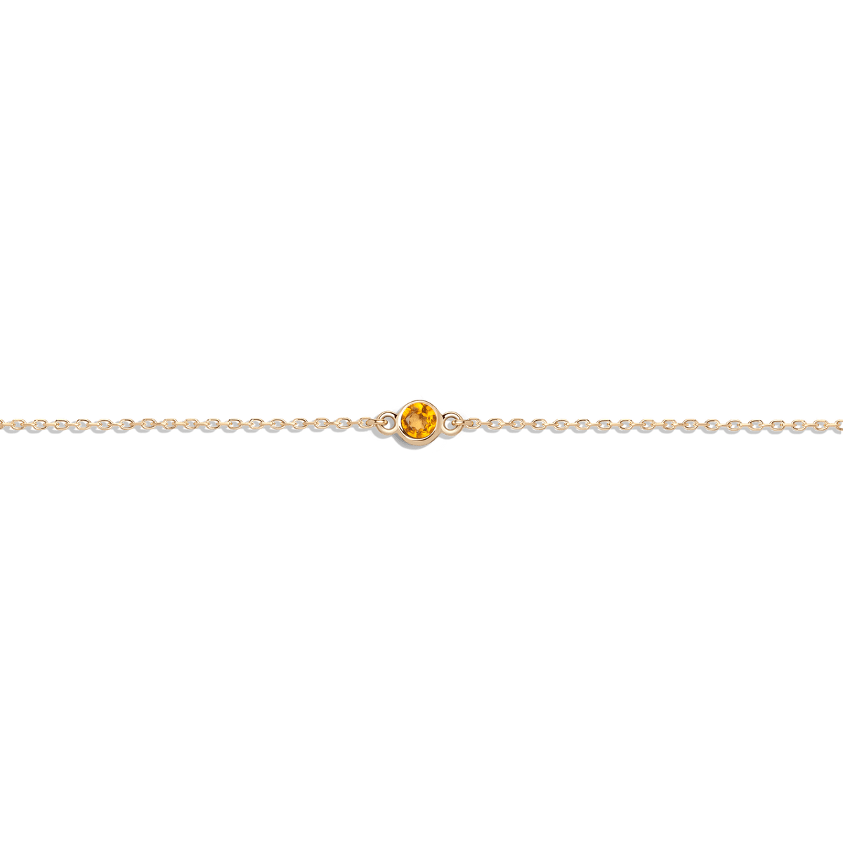 Birthstone Anklet Citrine - Nov 14K 18K Yellow Gold