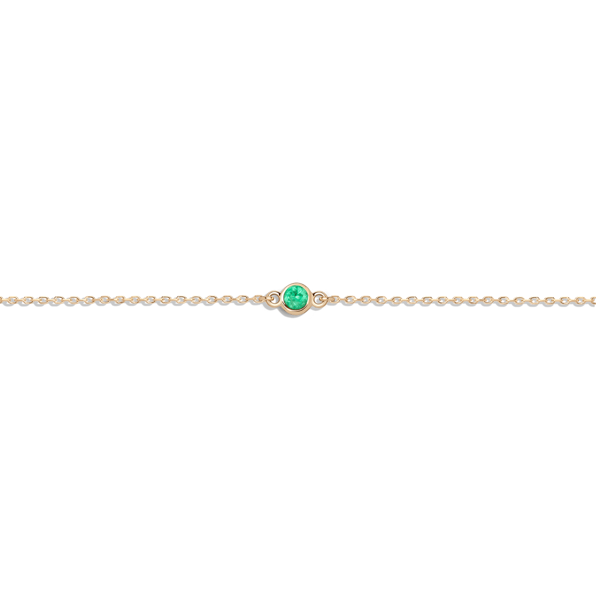 Birthstone Bracelet Emerald - May 14K 18K Yellow Gold