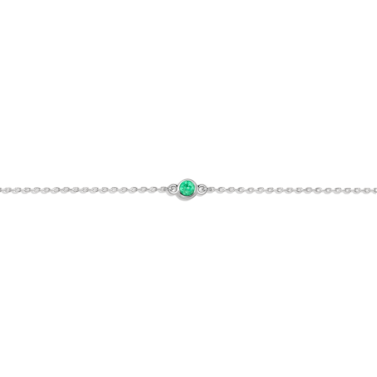 Birthstone Bracelet Emerald - May 14K 18K White Gold