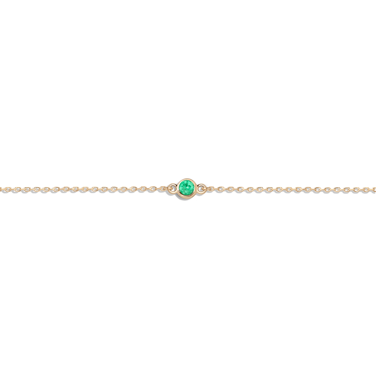 Birthstone Anklet Emerald - May 14K 18K Yellow Gold