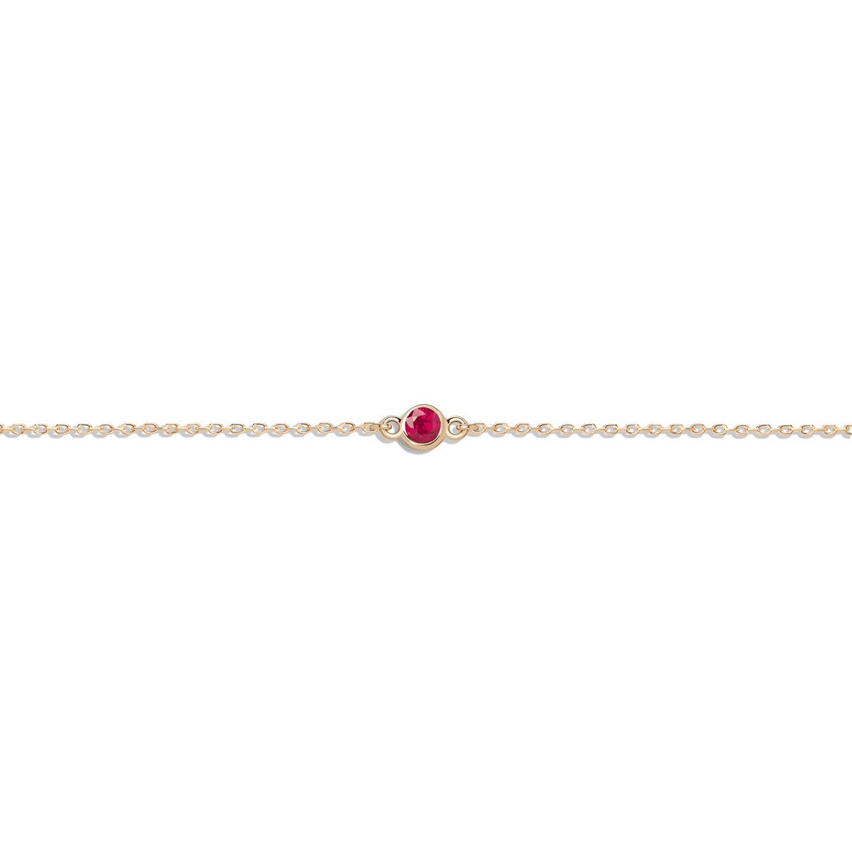 Birthstone Bracelet Ruby - Jul 14K 18K Yellow Gold First