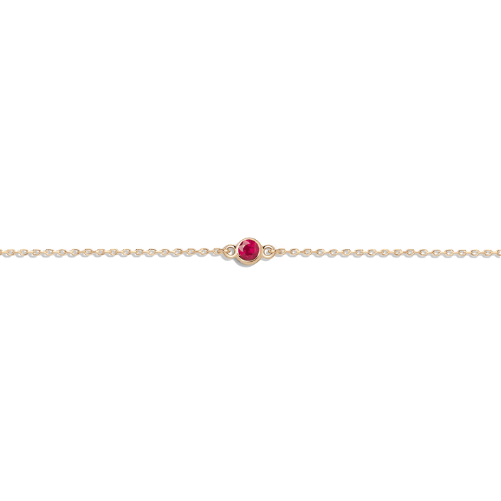 Birthstone Bracelet Ruby - Jul 14K 18K Yellow Gold First