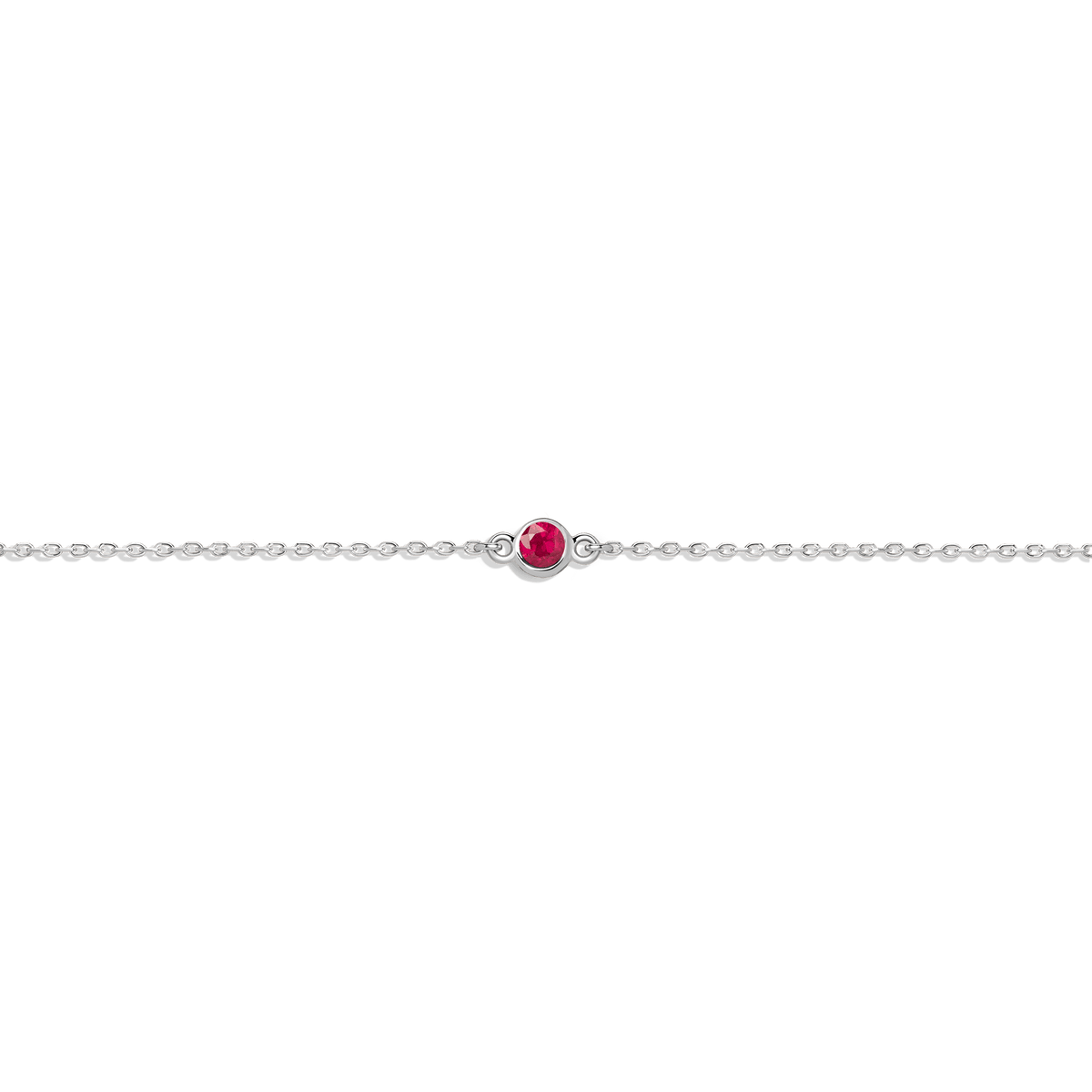 Birthstone Bracelet Ruby - Jul 14K 18K White Gold First