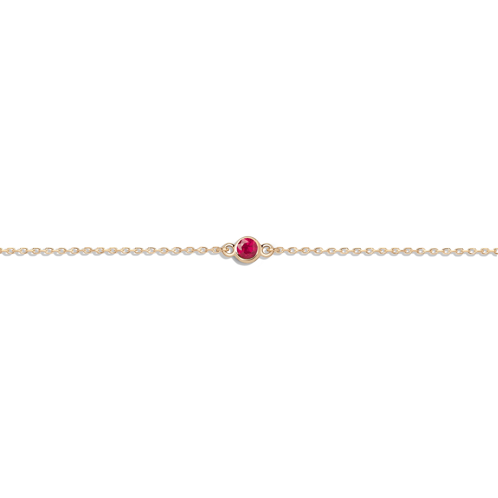 Birthstone Anklet in Yellow, Rose or White Gold
