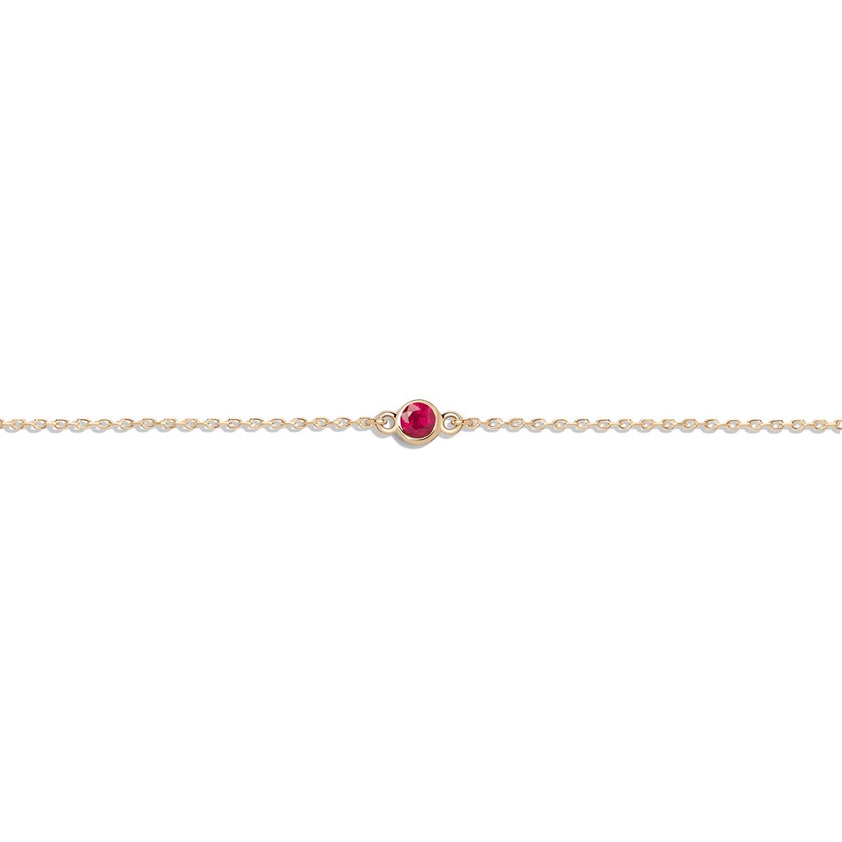 Birthstone Anklet Ruby - Jul 14K 18K Yellow Gold