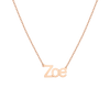 Gold Block Name Necklace Vermeil 14k 18k Rose Gold First