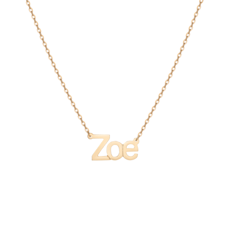 14K Yellow Gold Block Name Necklace - Brilliant Earth