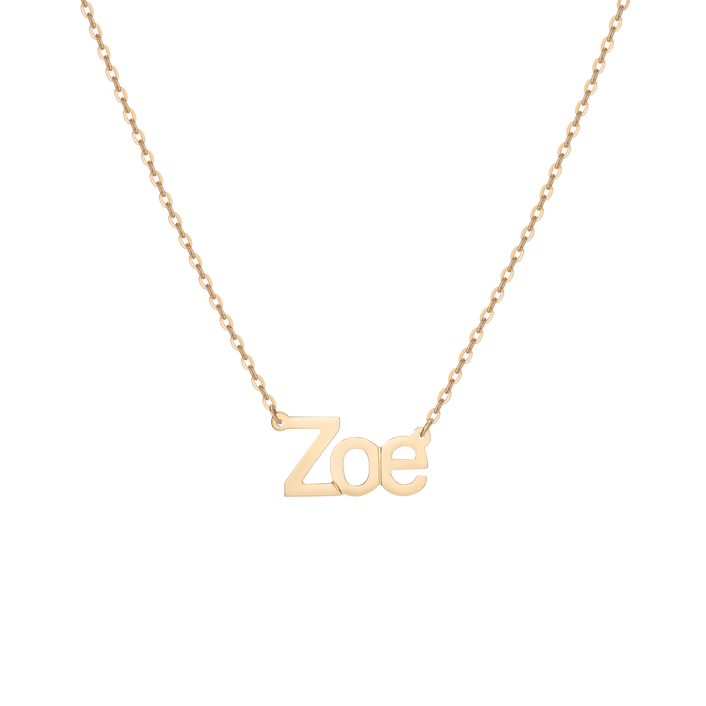 Gold Block Name Necklace