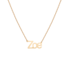 Gold Block Name Necklace Vermeil 14k 18k Yellow Gold First