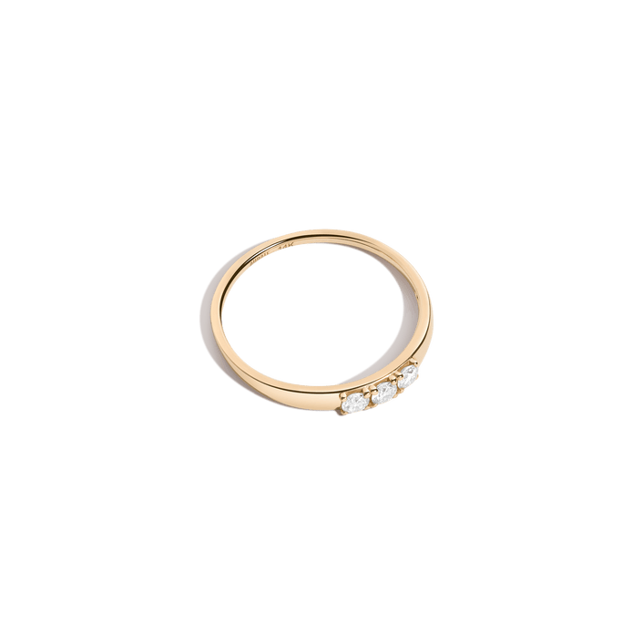 Bold Diamond Stacker Ring 14K 18K Yellow Gold