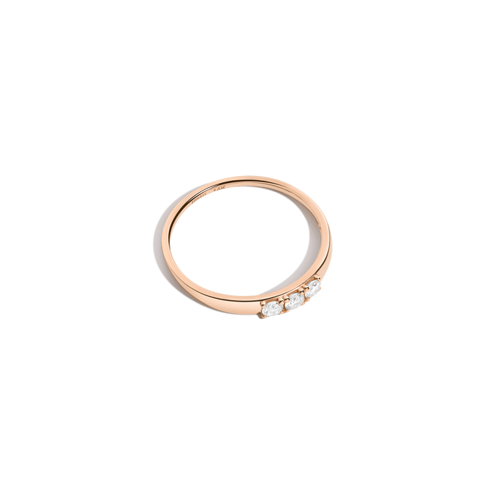 Bold Diamond Stacker Ring 14K 18K Rose Gold