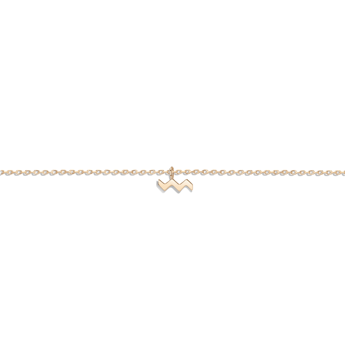 Zodiac Bracelet Aquarius Gold Vermeil 14K 18K Yellow Gold