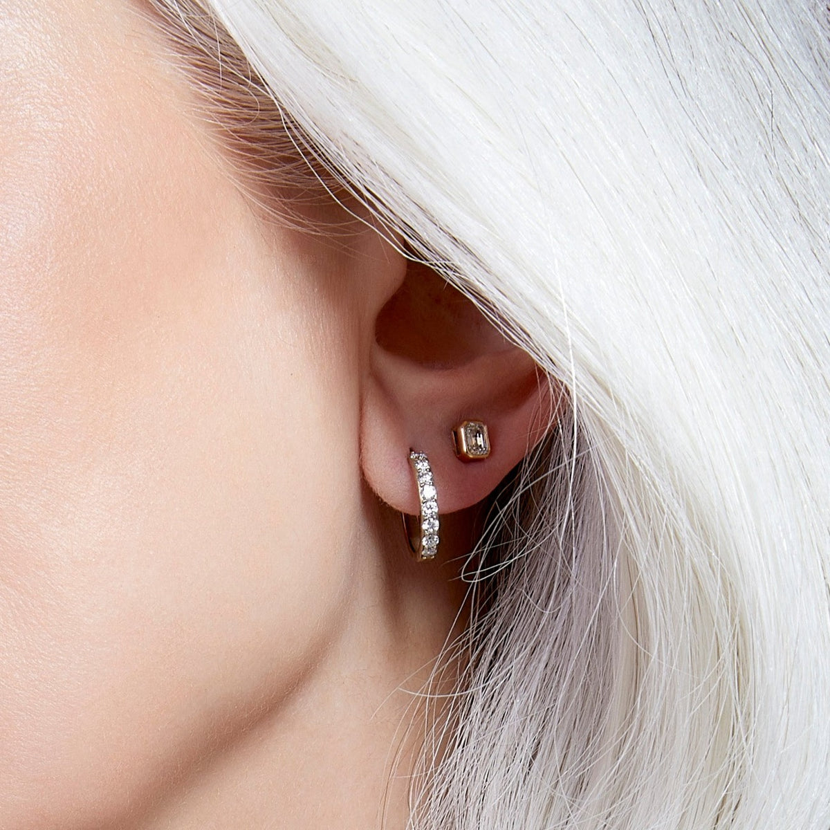 Diamond Bezel Stud Earrings