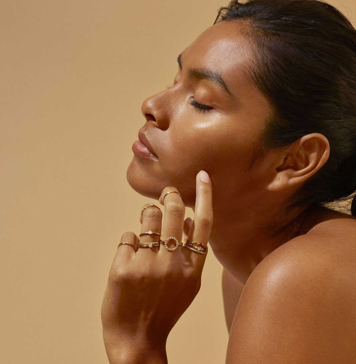 Diamond Stacker Ring Model Lifestyle