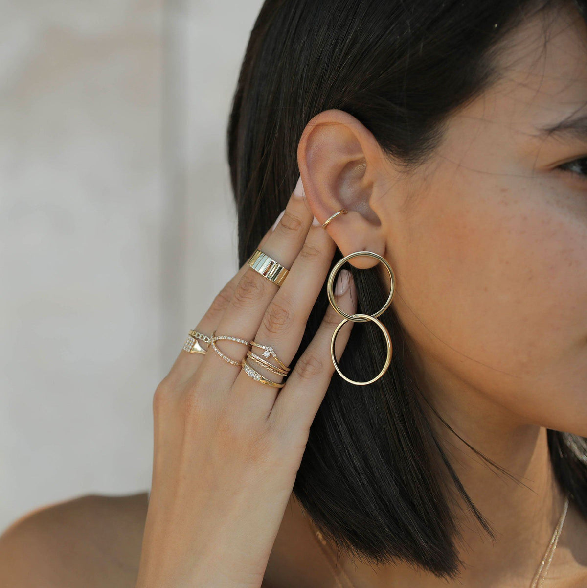 Simple Mini Ear Cuff Lifestyle Model