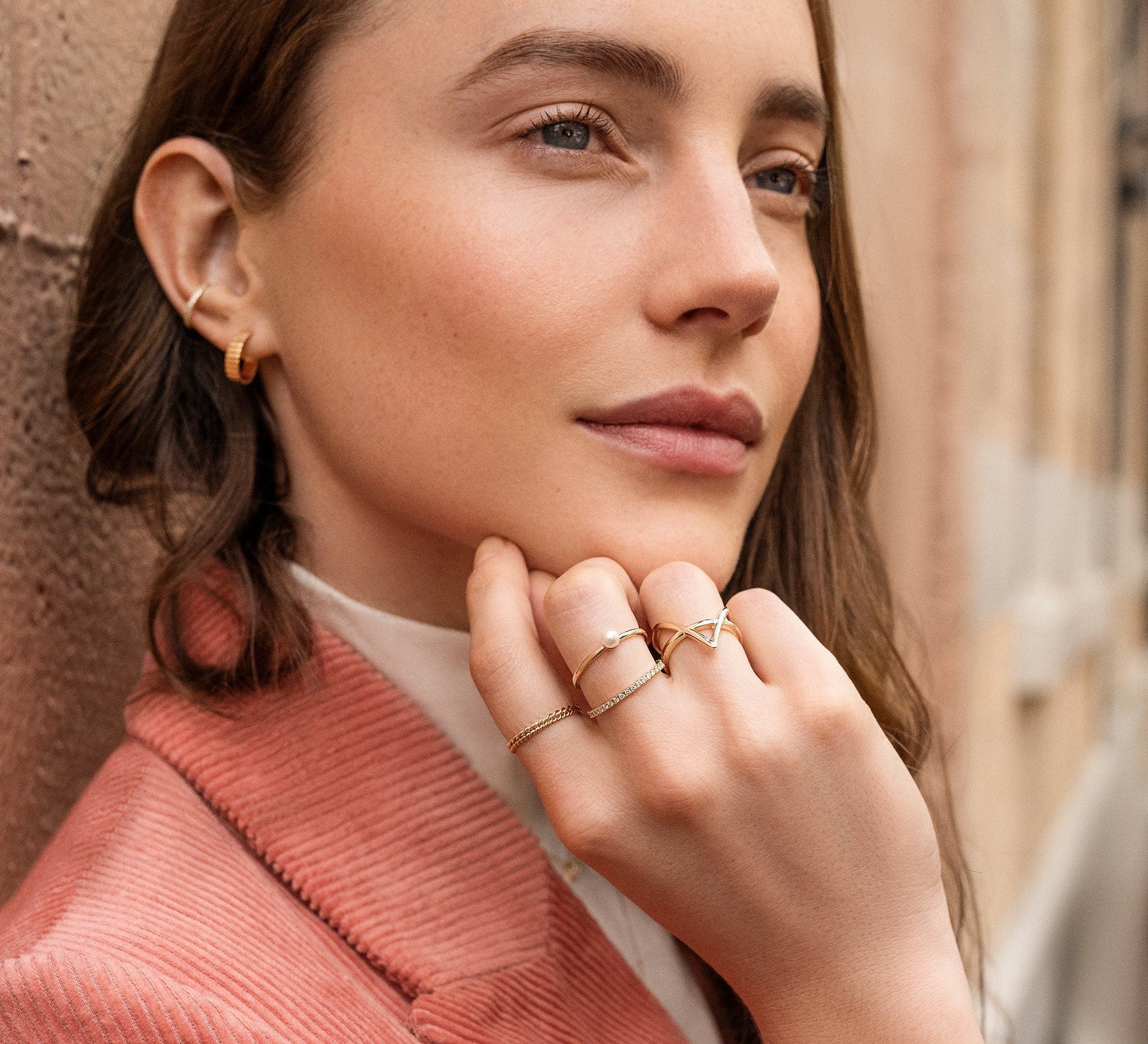 Stackable Twist Ring in Yellow, Rose or White Gold