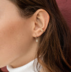 Huggie Earrings with Bezel