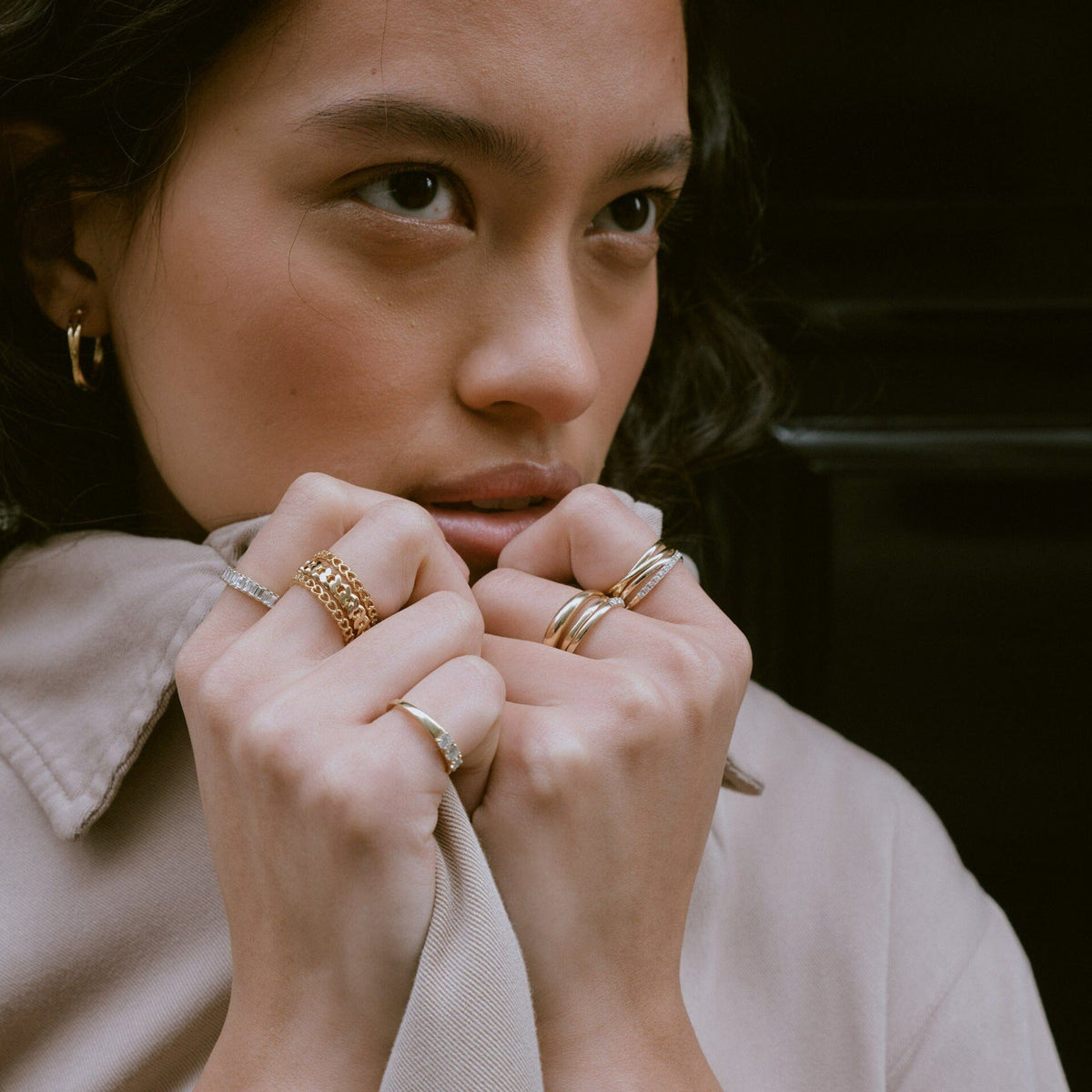 Diamond Crossover Ring