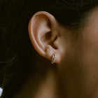 Diamond Crossover Huggie Earrings