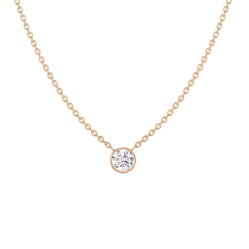Extra Large Lab Grown Diamond Bezel Necklace