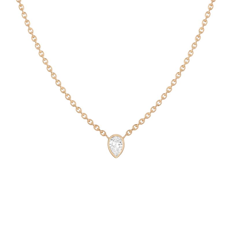 Lab Grown Diamond Pear Bezel Necklace