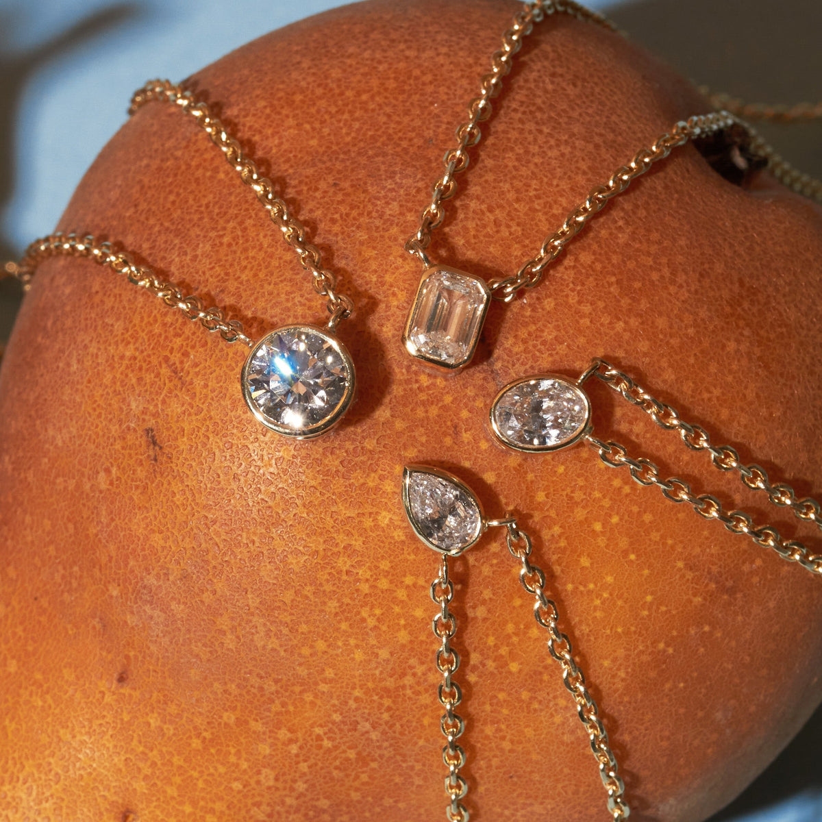 Extra Large Lab Grown Diamond Bezel Necklace