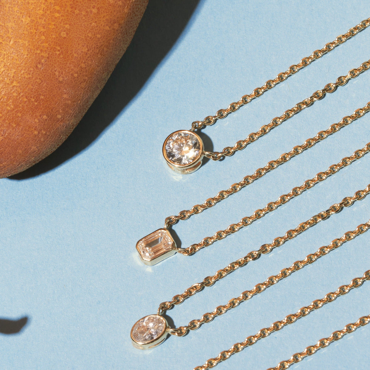 Extra Large Lab Grown Diamond Bezel Necklace