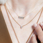 XL Lab Grown Diamond Pear Bezel Necklace