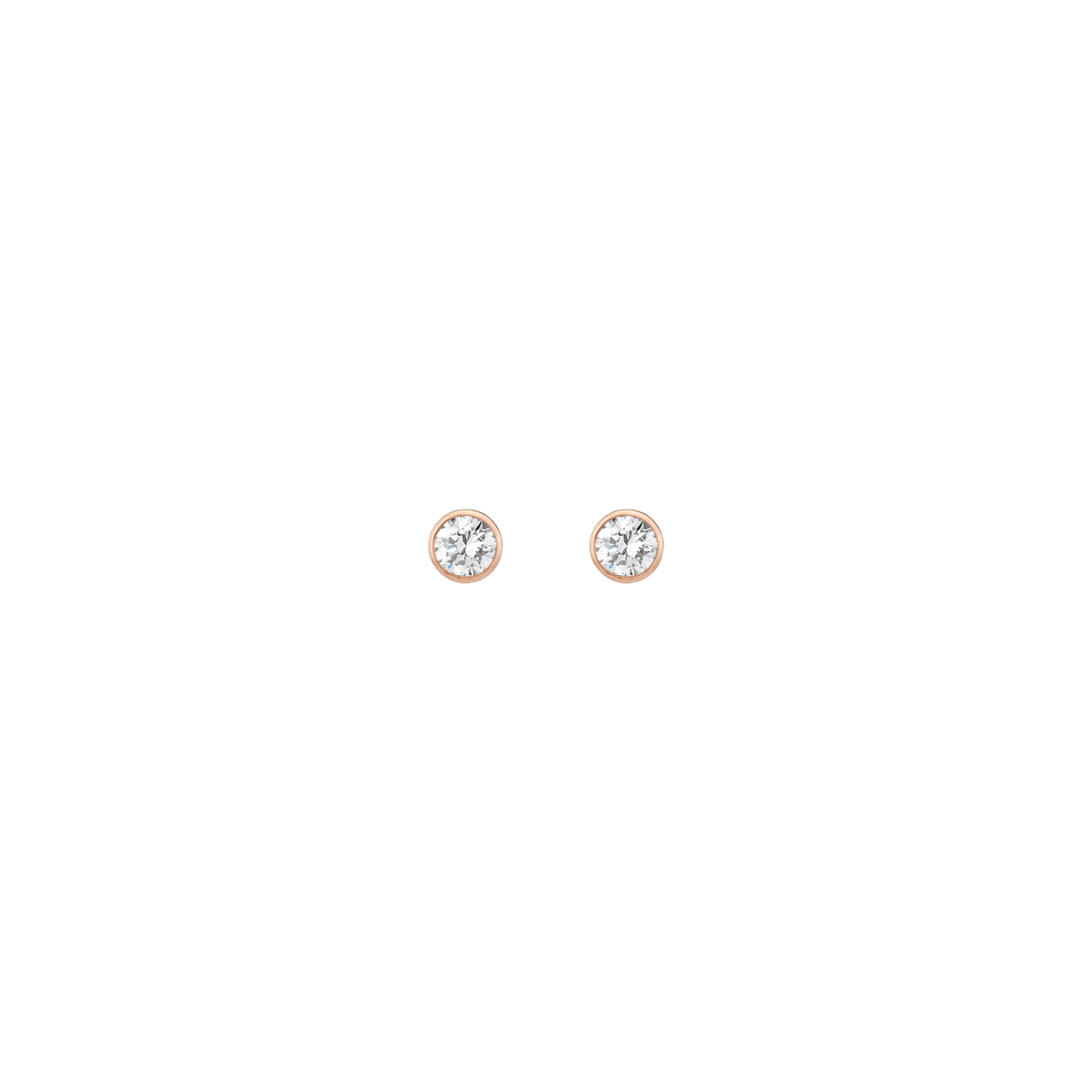 XXL Diamond Bezel Studs 14K 18K Rose Gold Single Pair Lab-grown Natural First