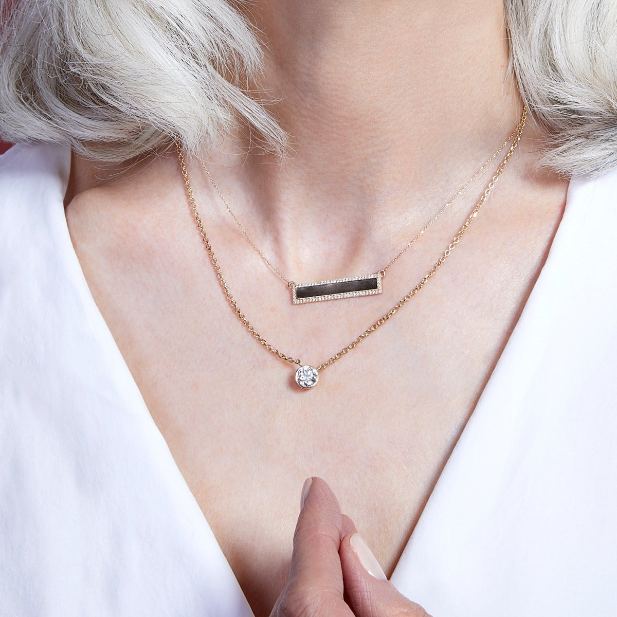 Extra Large Lab Grown Diamond Bezel Necklace