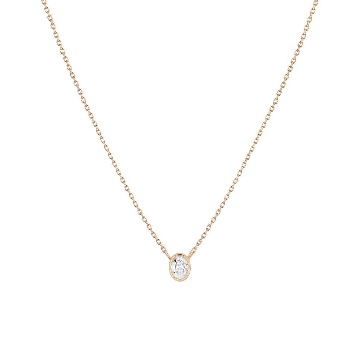 14K Gold Diamond Bezel Necklace – Van Der Hout Jewelry