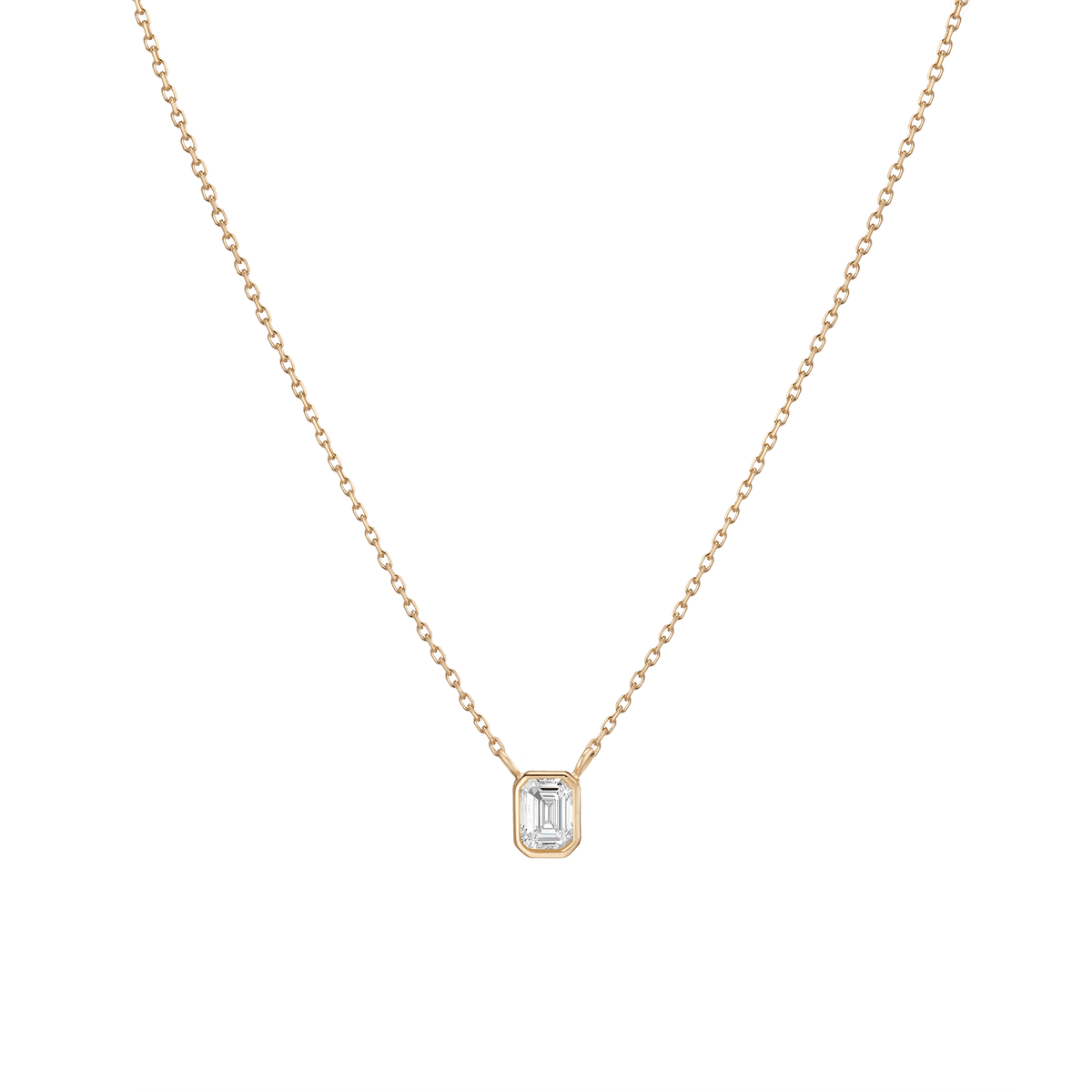 Emerald Bezel Set Diamond Solitaire Pendant | Solitaire pendant, White gold necklace  diamond, Womens jewelry necklace