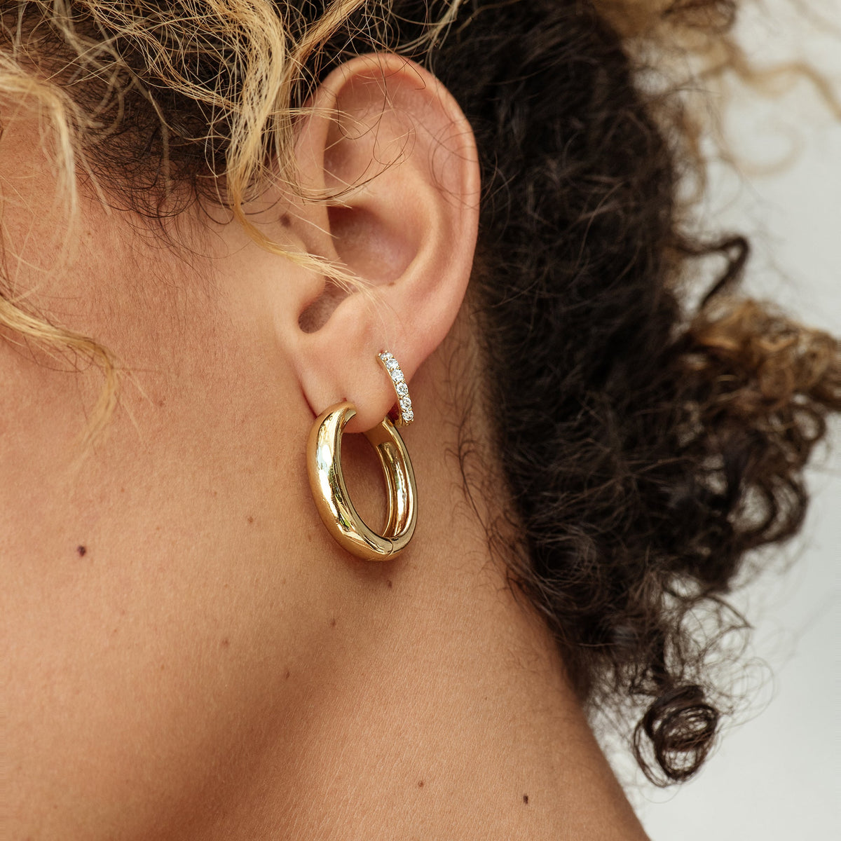Timberly Gold Chunky Hoop Earrings – Club L London - UK