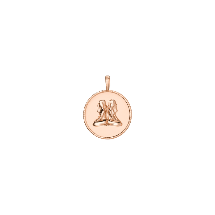 Femme Gold Zodiac Pendant Vermeil Rose Gold Gemini First