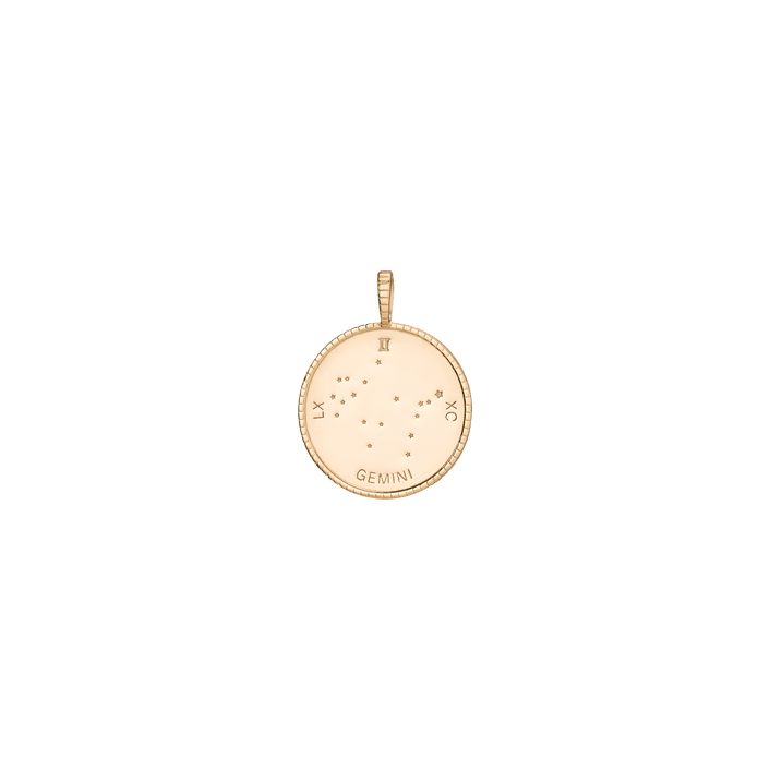 Femme Gold Zodiac Pendant Vermeil Yellow Gold Gemini