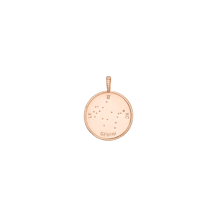 Femme Gold Zodiac Pendant Vermeil Rose Gold Gemini