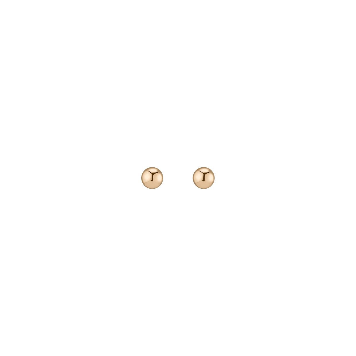 Gold Ball Studs 14k Yellow Gold Single Pair 6 mm