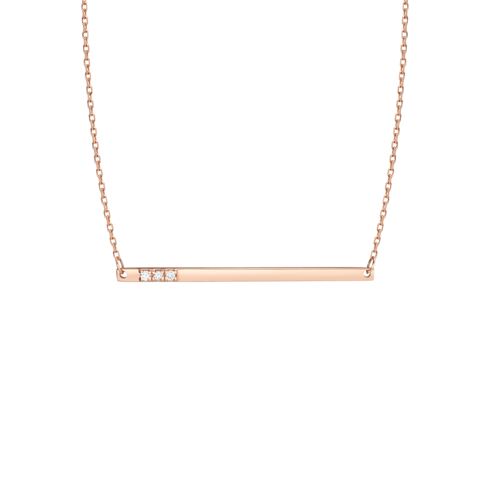 Gold Bar Necklace With Diamonds