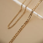 Large Gold Figaro Chain Bracelet