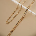 Large Gold Figaro Chain Necklace