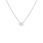 Diamond Bezel Evil Eye Necklace