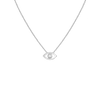 Diamond Bezel Evil Eye Necklace White Gold Vermeil 14K White Gold 18K White Gold White Diamonds First