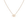 Diamond Bezel Evil Eye Necklace Yellow Gold Vermeil 14K Yellow Gold 18K Yellow Gold White Diamonds First