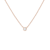 XL Diamond Bezel Necklace Rose Gold 14K 18K First