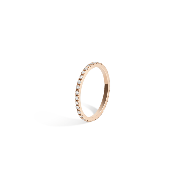 Quadricolor Ring  Rose Gold Vermeil 14k Rose Gold 18k Rose Gold White Diamonds Half Side    Front First