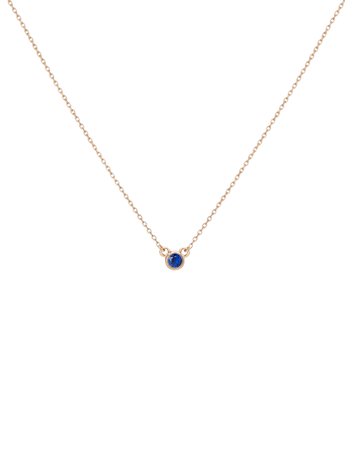 Birthstone Necklace Blue Sapphire - Sep 14K 18K Yellow Gold First