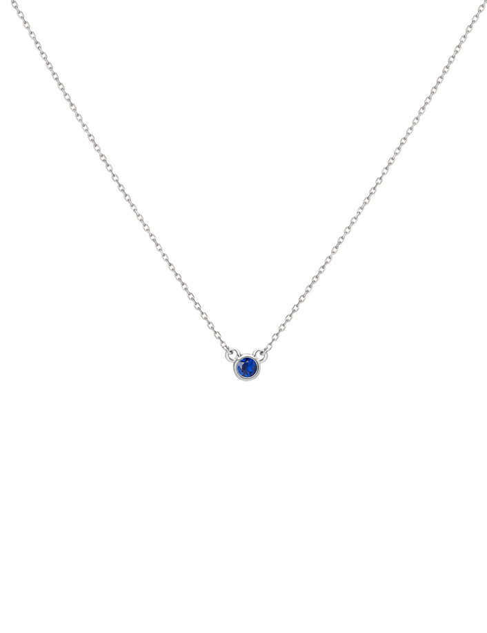Birthstone Necklace Blue Sapphire - Sep 14K 18K White Gold First