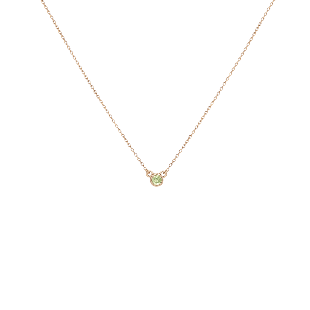 Birthstone Necklace Peridot - Aug 14K 18K Yellow Gold