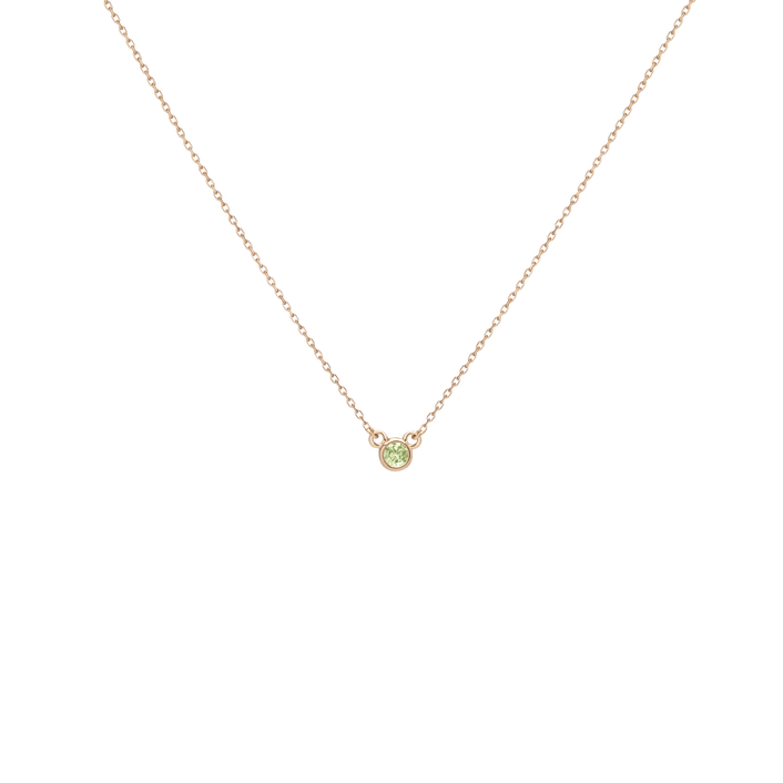 Birthstone Necklace Peridot - Aug 14K 18K Yellow Gold