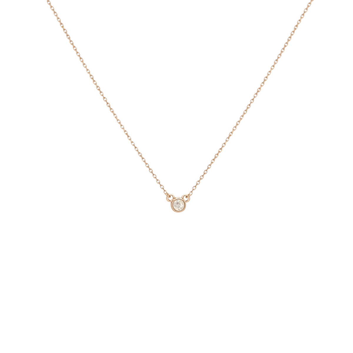 Birthstone Necklace White Topaz - Apr 14K 18K Yellow Gold